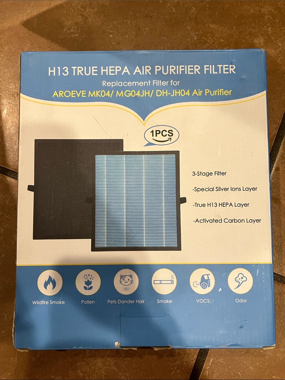 H13 True HEPA Air Purifier Filter - Blue/Black